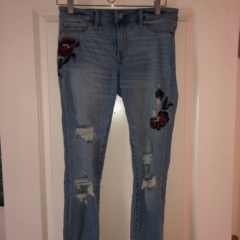 Hollister skinny jeans with floral